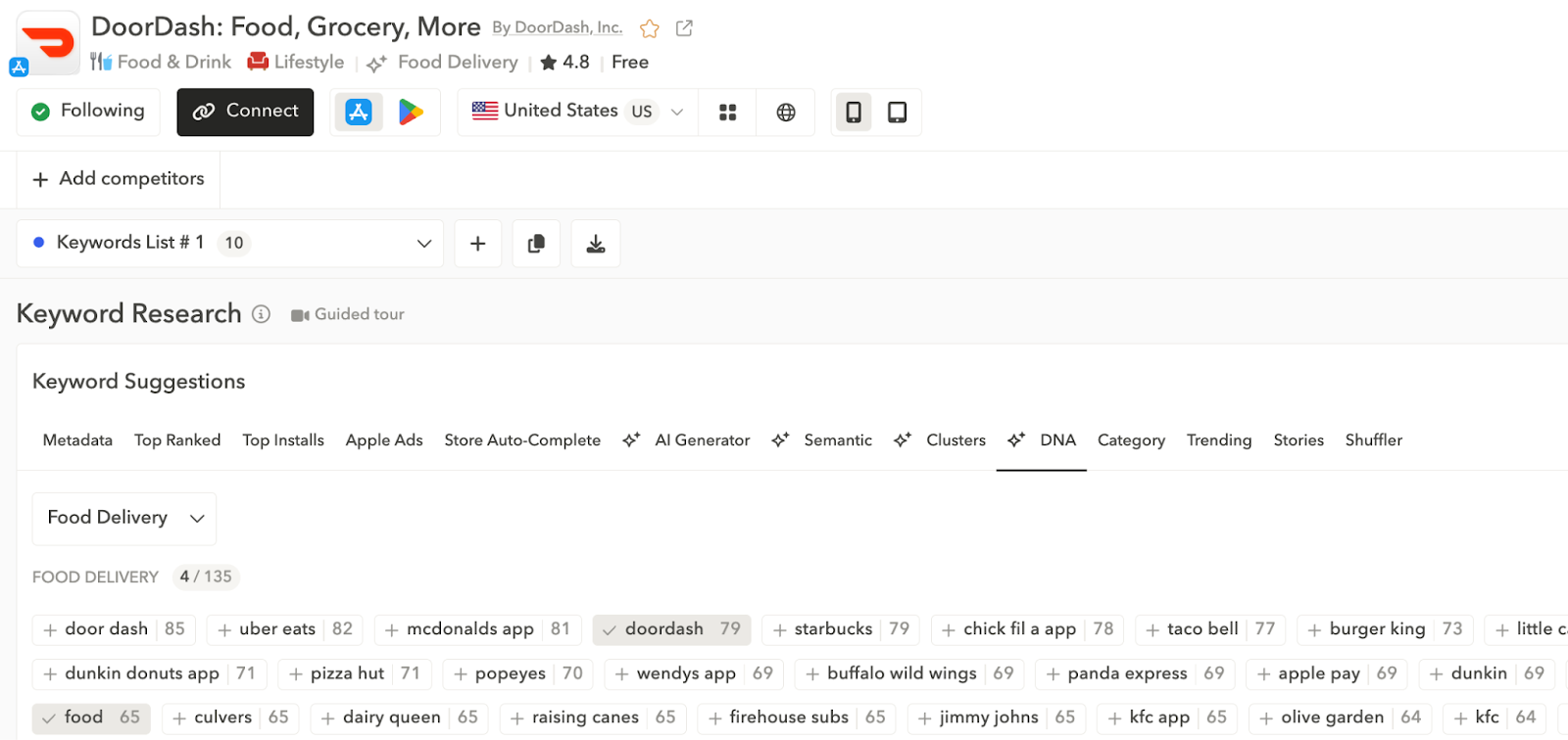 ASO keyword research tools - Identify all potentially relevant keywords before narrowing them down
